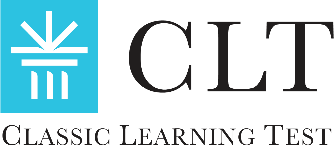 CLT logo with a blue square featuring a stylized book and column design. Text reads 